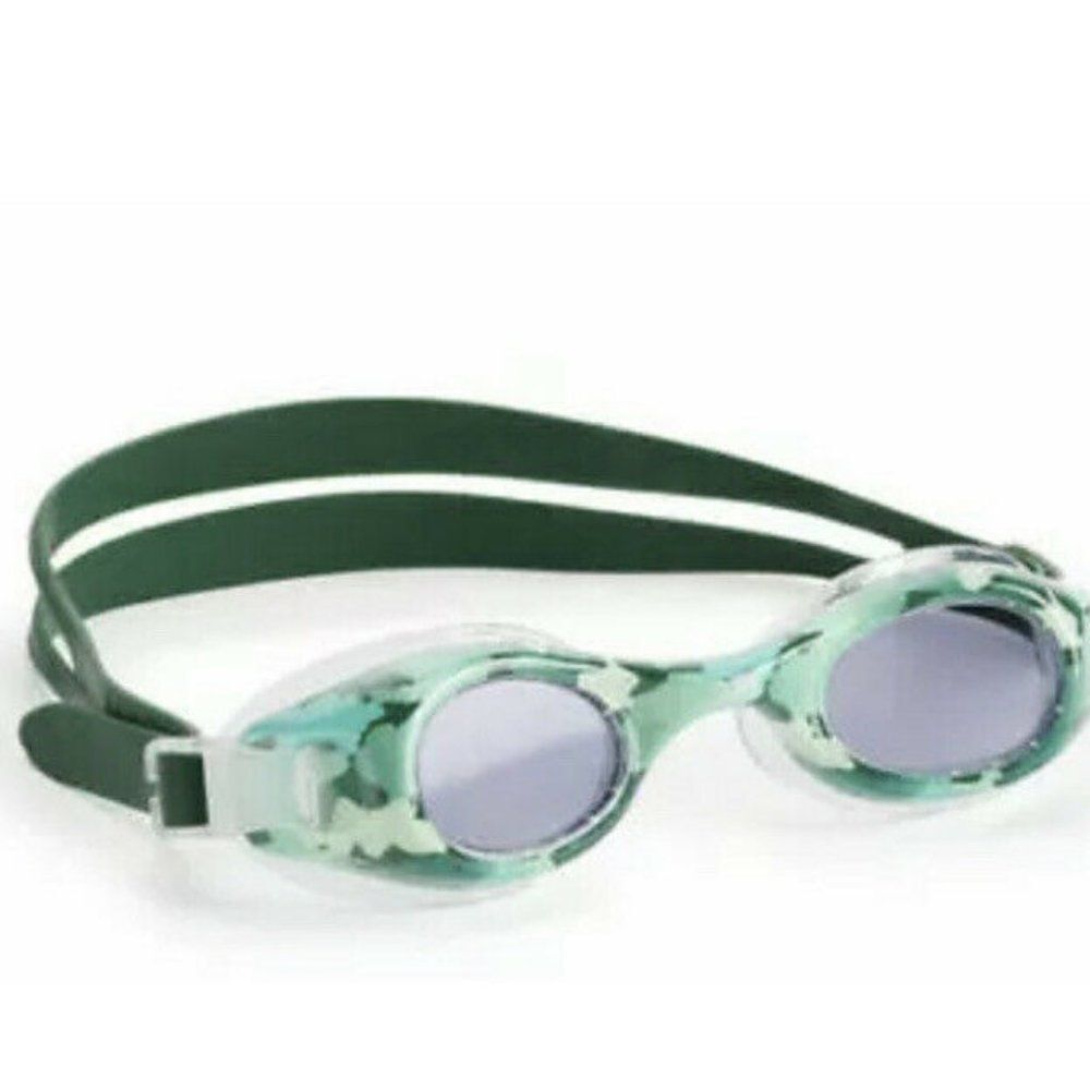 SPEEDO Kids Boomerang Fun Print Swim Goggles Camo Green UV Blocking Anti Fog